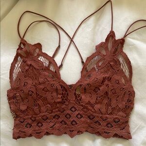 Free People Adella Lace Bralette in Rust